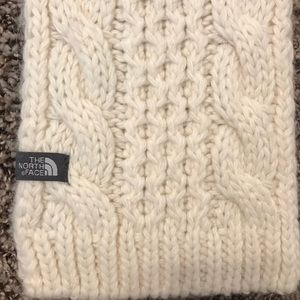 North face off white knit scarf